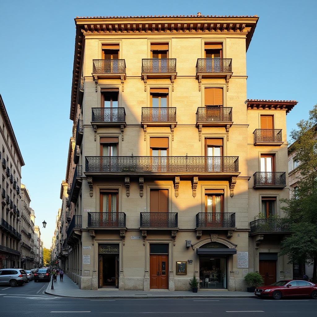 Residential building exterior in Madrid Centro